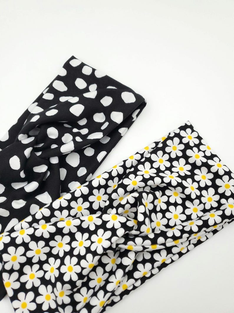 Twist Headband: Handmade Soft Floral Stretchy Hair Band image 3