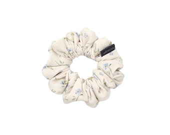 Sky Blossom Mini Scrunchie: Handmade Floral Hair Tie Bun