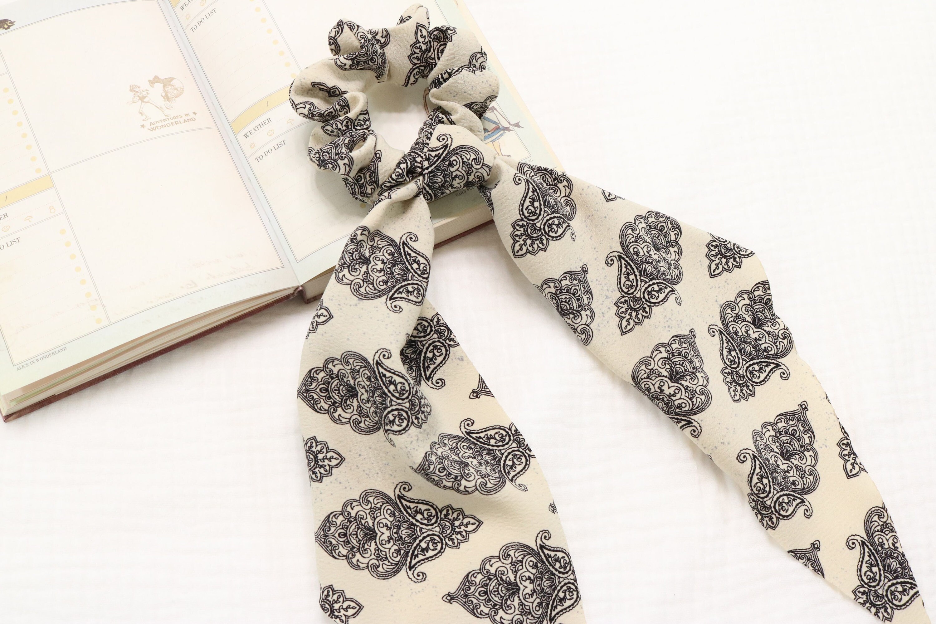 Hair Scrunchie Scarf Fall Hair Scarf Floral Print Scarf Etsy