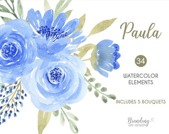 Flores azules png - Etsy España