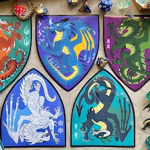 Dragões Cromáticos Heráldicos de D&D [ADESIVO]