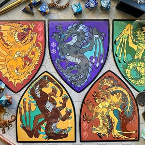 Dragões Metálicos Heráldicos de D&D [ADESIVO]