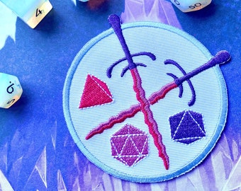Pastel TTRPG Swords & Dice [EMBROIDERED PATCH]