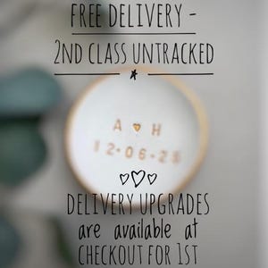 Engagement Ring Dish personalised Handmade Initials & Date wedding gifts and bride gifts 画像 3