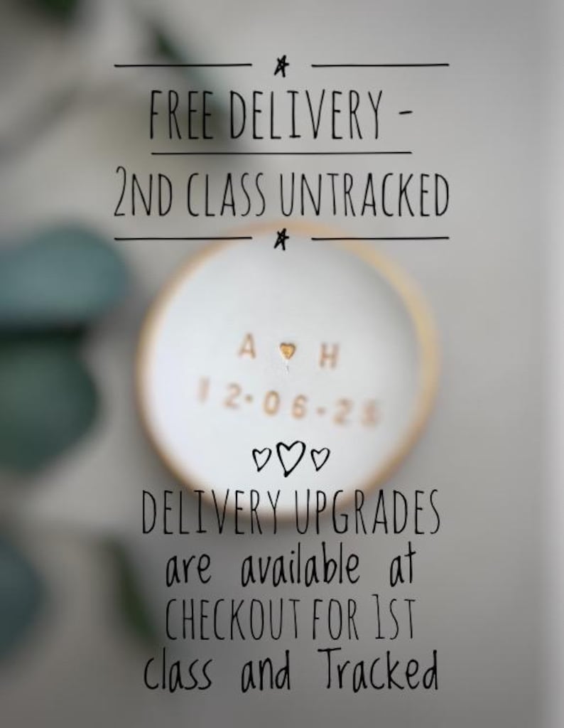 Engagement Ring Dish personalised Handmade Initials & Date wedding gifts and bride gifts 画像 3