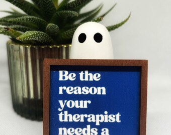 Handmade Ghost Figurines: Spooky Halloween Shelf Decor humorous signs