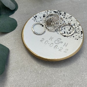 Engagement Ring Dish, Personalised gifts, Wedding ring holder// couples gift // Anniversary gift image 4