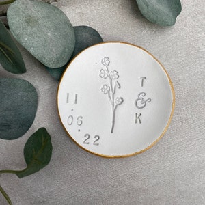 Engagement Ring Dish/ personalised Wedding ring dish/ Wild Flowers personalised gift/ gifts for her/ ring holder