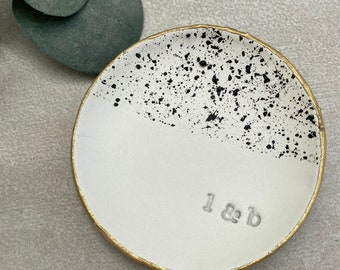 Personalized Clay Ring Dish, Wedding Anniversary Gift