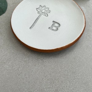 Personalised Ring Dish/ Wedding ring dish/ Wild Flowers personalised gift/ gifts for her/ ring holder image 6