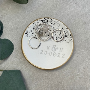 Engagement Ring Dish, Personalised gifts, Wedding ring holder// couples gift // Anniversary gift image 3