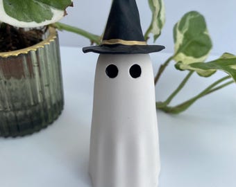 Handmade Ghost witch Figurines: Spooky Halloween Shelf Decor