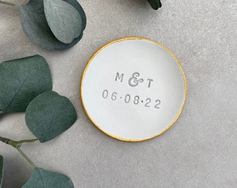 Personalized Clay Ring Dish – Engagement Gift, Bridal Keepsake