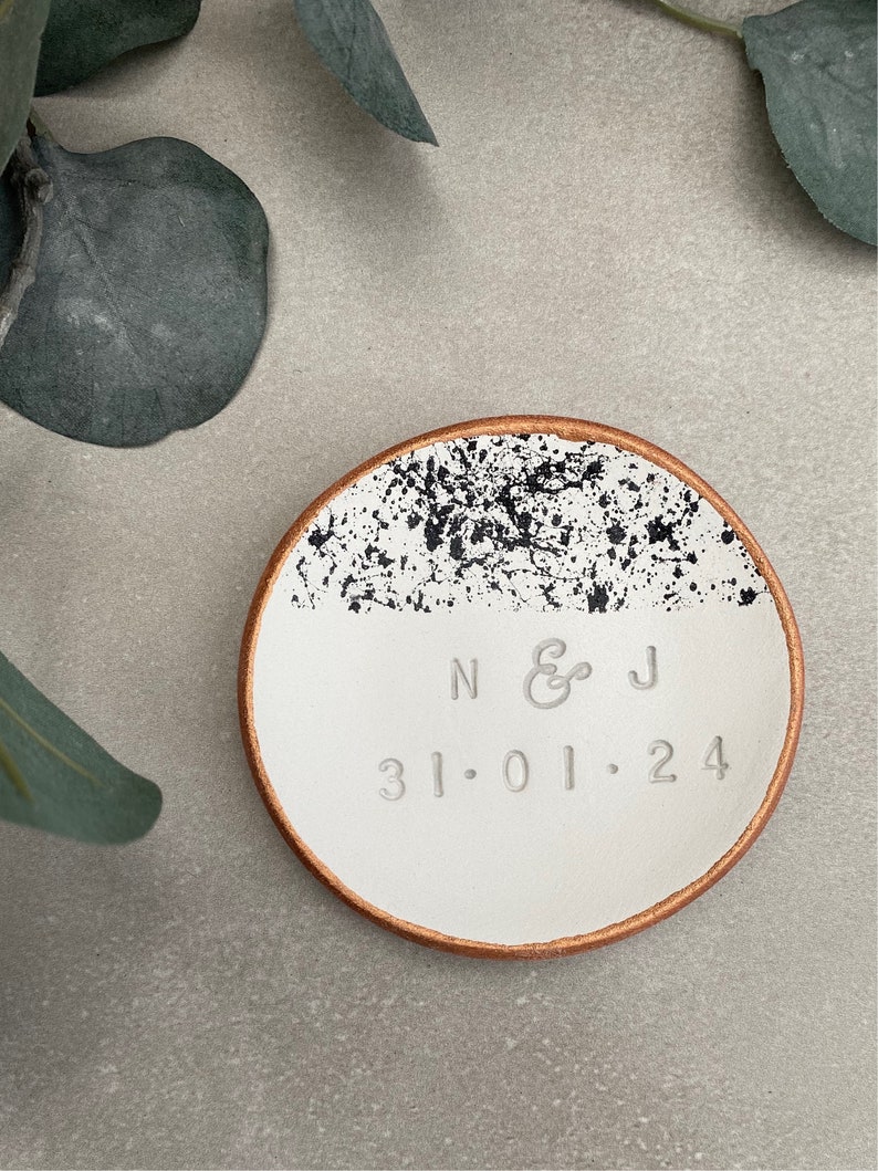 Engagement Ring Dish, Personalised gifts, Wedding ring holder// couples gift // Anniversary gift image 7