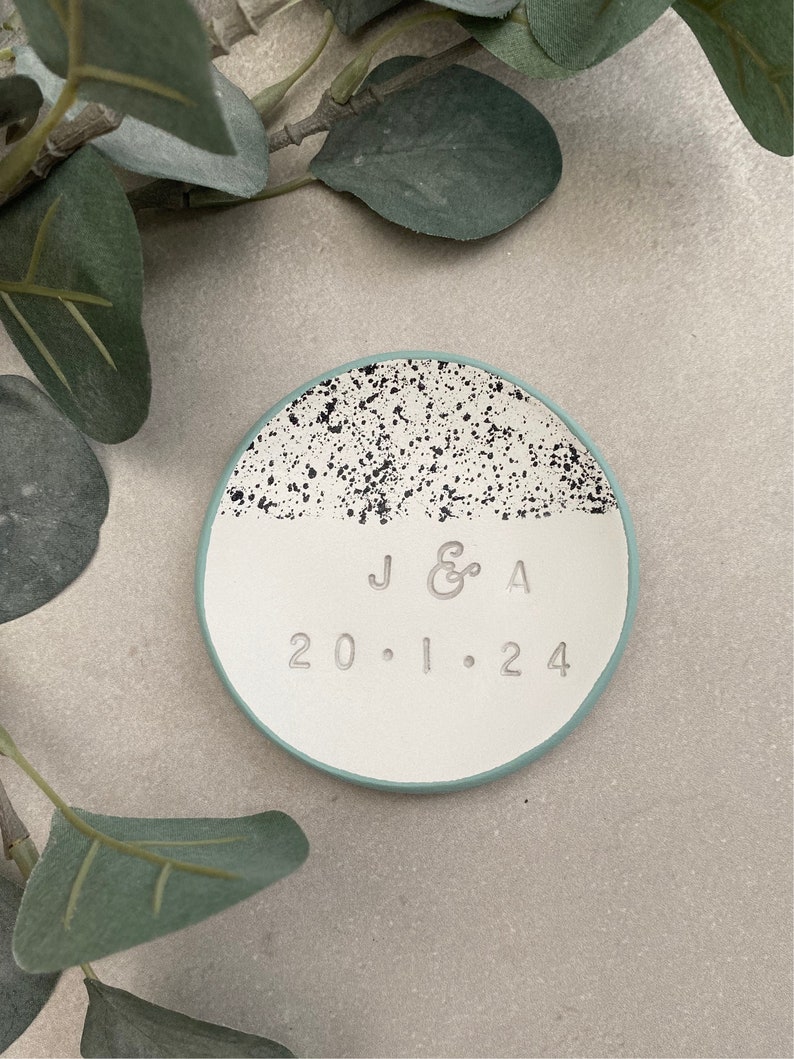 Engagement Ring Dish, Personalised gifts, Wedding ring holder// couples gift // Anniversary gift image 6