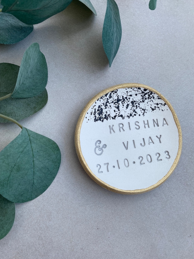 Engagement Ring Dish, Personalised gifts, Wedding ring holder// couples gift // Anniversary gift image 9