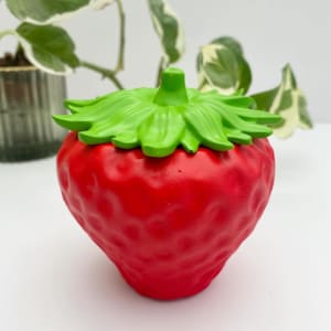 Handmade Jesmonite Strawberry Trinket Box with Lid – Cottagecore Storage Home Decor