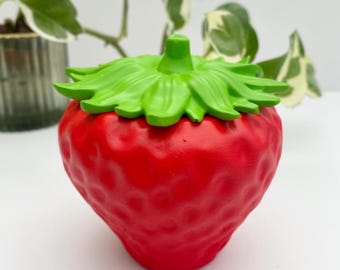 Handmade Jesmonite Strawberry Trinket Box with Lid – Cottagecore Storage Home Decor
