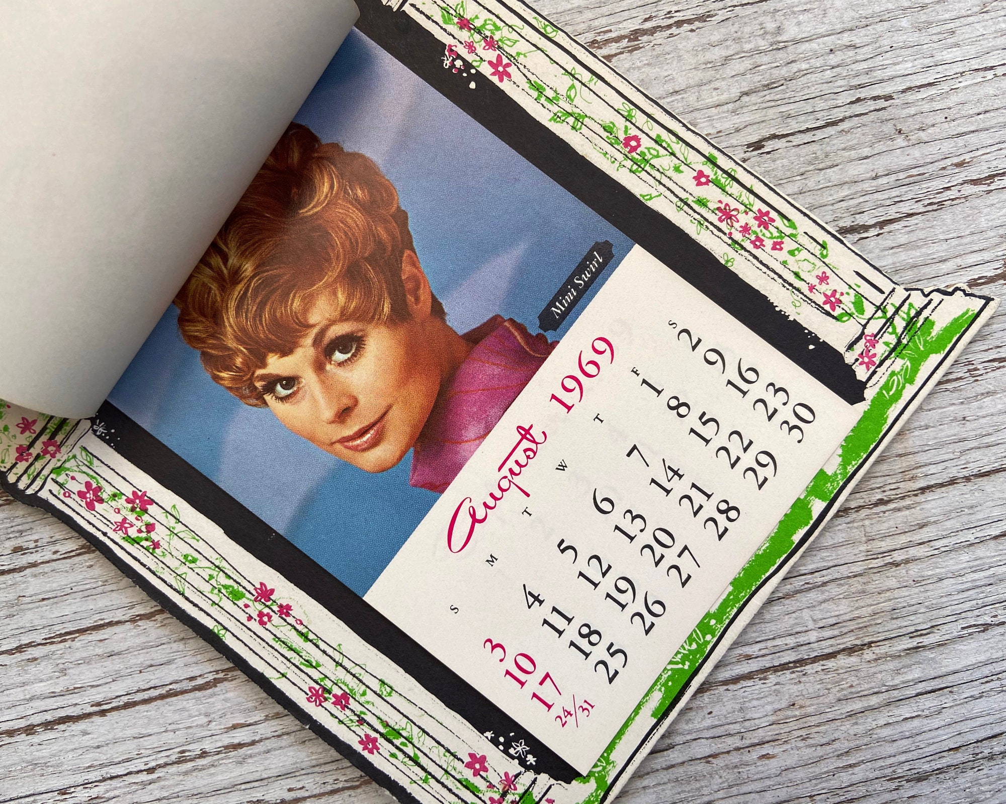 Vintage 1969 Calendar Mm Zelle Styling Hair Salon Etsy