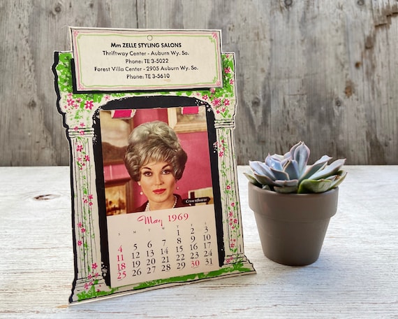 Vintage 1969 Calendar Mm Zelle Styling Hair Salon Advertisement - Etsy