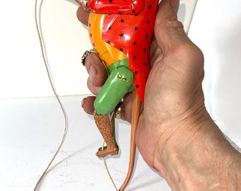 Vintage Tin Plate Climbing Monkey