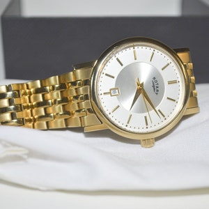 Rotary Watch Mens Gold Steel Bracelet Date Classic Mid-Size Genuine Boxed