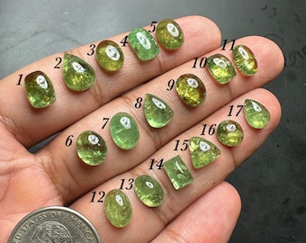 Rare Demantoid Garnet Cabochon; Honey Green Loose Garnet All Natural (Namibia Mines)