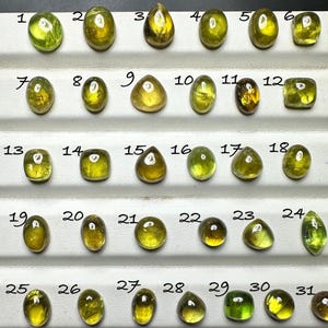 Honey Green Grossular Garnet Cabochon, Loose Gemstone All Natural