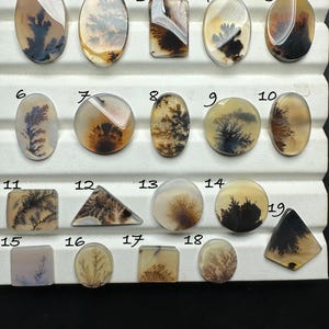 Scenic Agate Cabochon: Natural Dendritic Gemstone for Jewelry