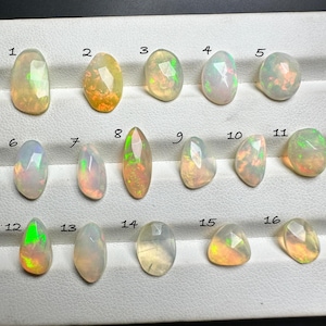 Ethiopian Opal Rose Cuts|| Stunning Ethiopian Opal Rose Cuts – Radiant Fire and Unique Beauty || AAA Quality Ethiopian Fire Opal Rosecuts ||