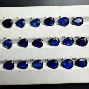 Pear Shape Blue Kyanite Gemstone: Pairing for Making Jewelry, (9*7mm - 9*6mm)
