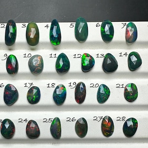 Black Ethiopian Opal Rosecuts: Multi-Fire Loose Gemstone, Smoked Opal