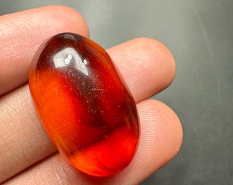 Baltic Amber Cabochon; Natural Fossil Resin Oval Gemstone for Jewelry Making 8.80 Ct