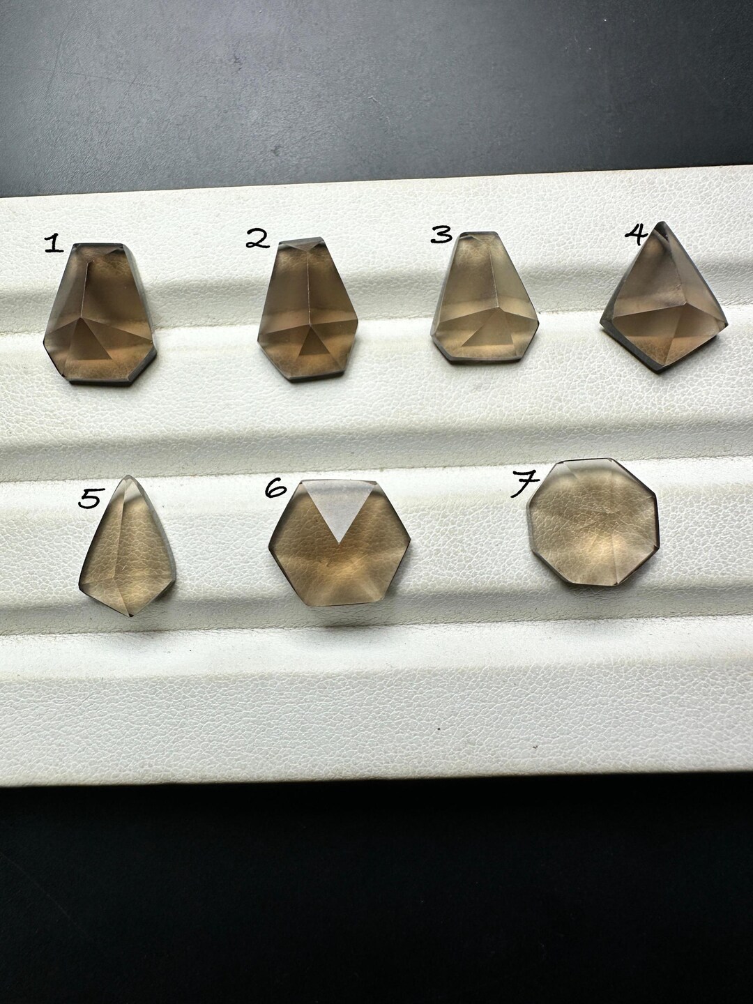Natural Smoky Quartz Step Cut Crystal: Asymmetrical Shape Gemstones - Etsy