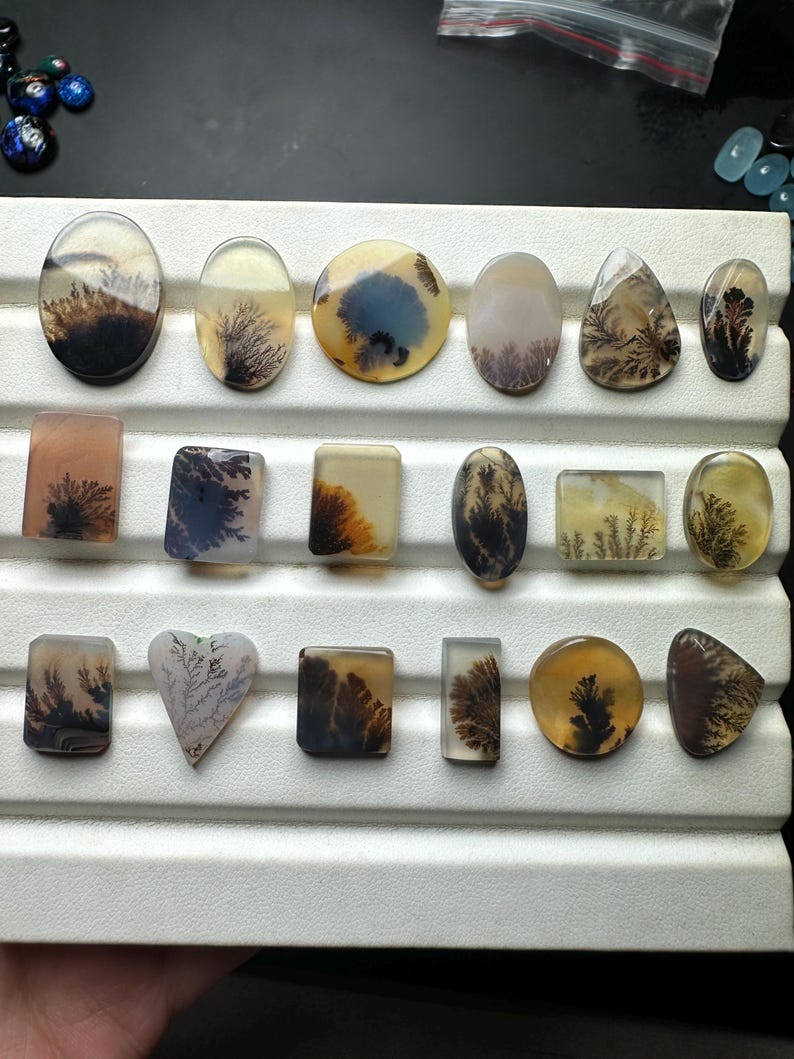 natural dendritic agate loose cabochon