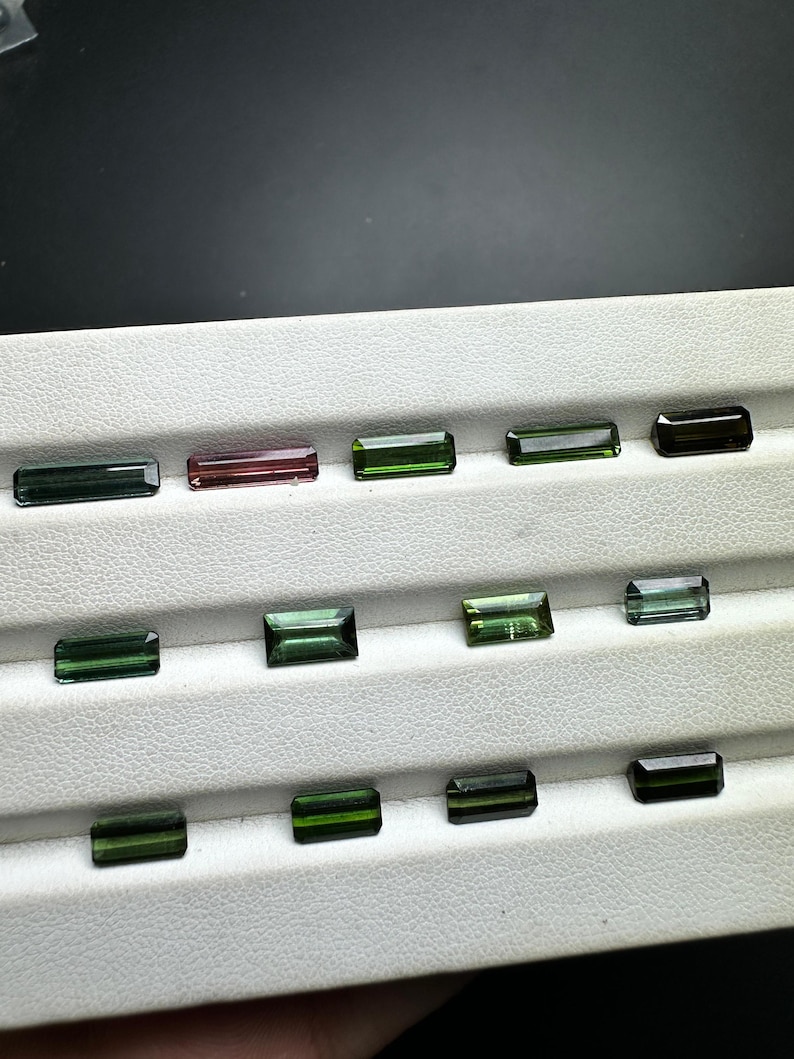 Faceted Tourmaline Baguettes Available foe etsy sell