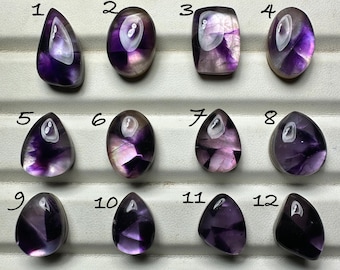 Trapiche Amethyst Cabochon with Mother of Pearl Backing – Unique Gemstone for Jewelry Making