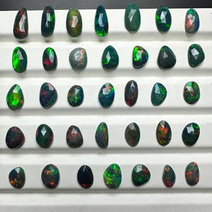 black ethiopian opal smoked rosecuts