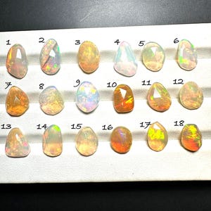 Ethiopian Fire Opal Rose Cut Gemstone: Rainbow Flash Jewelry Stone