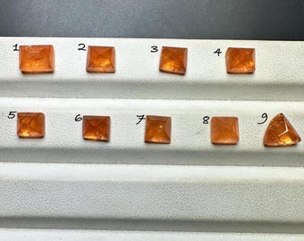 Fanta Spessartine Sugarloaf Garnet Cabochon: All-Natural Gemstone (7x5mm to 5x4mm)