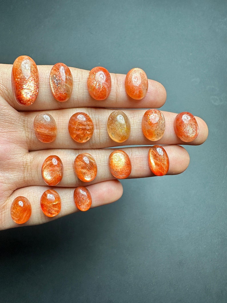 rare orange sunstone cabochon available for etsy sell