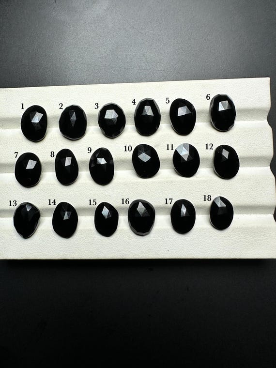 Black Spinel Rose Cut Gemstone: Oval Shape Hand Polished Gemstone