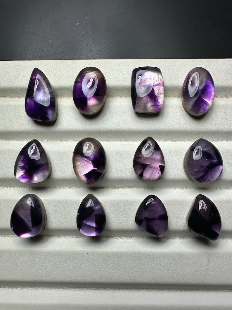 trapiche amethyst cabochon back with mop available for etsy sell