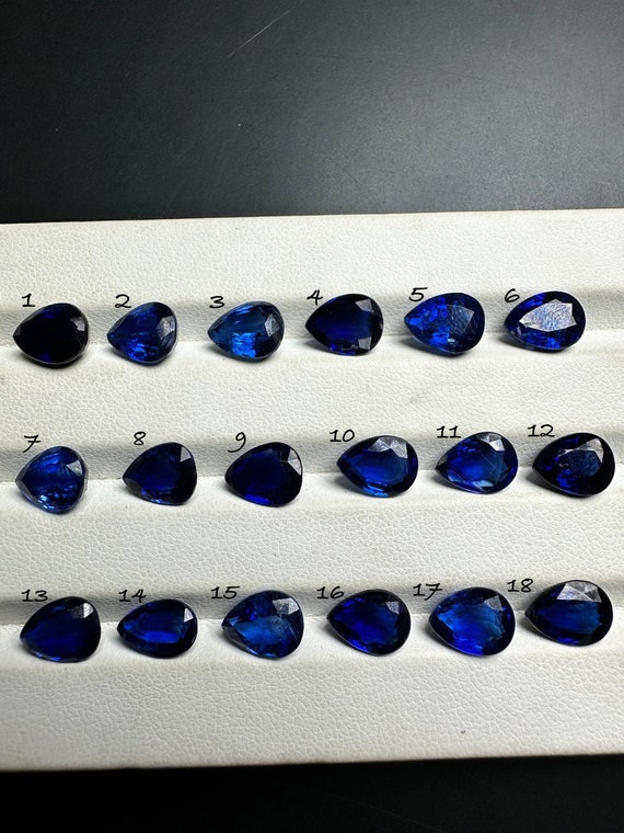 Pear Shape Blue Kyanite Gemstone: Pairing for Making Jewelry, (9*7mm - 9*6mm) Calibrated