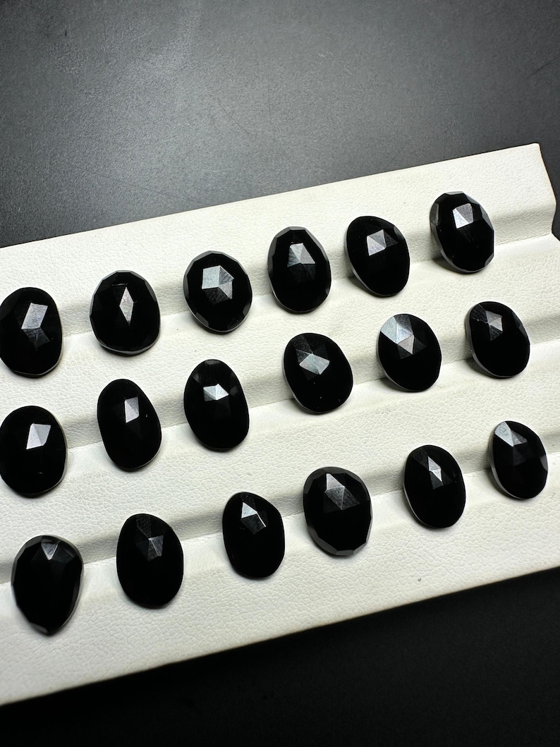 natural black spinel rosecuts for jewelry making