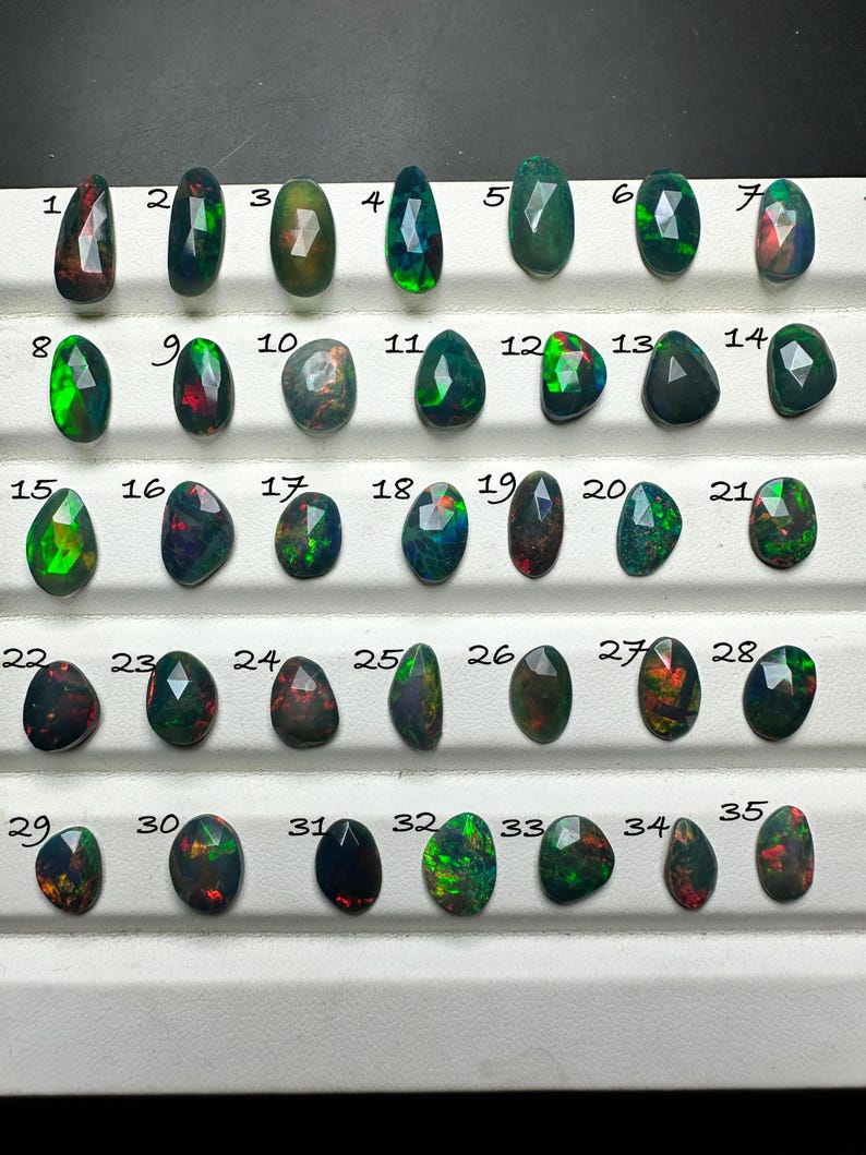 Black Ethiopian Opal Rosecuts
