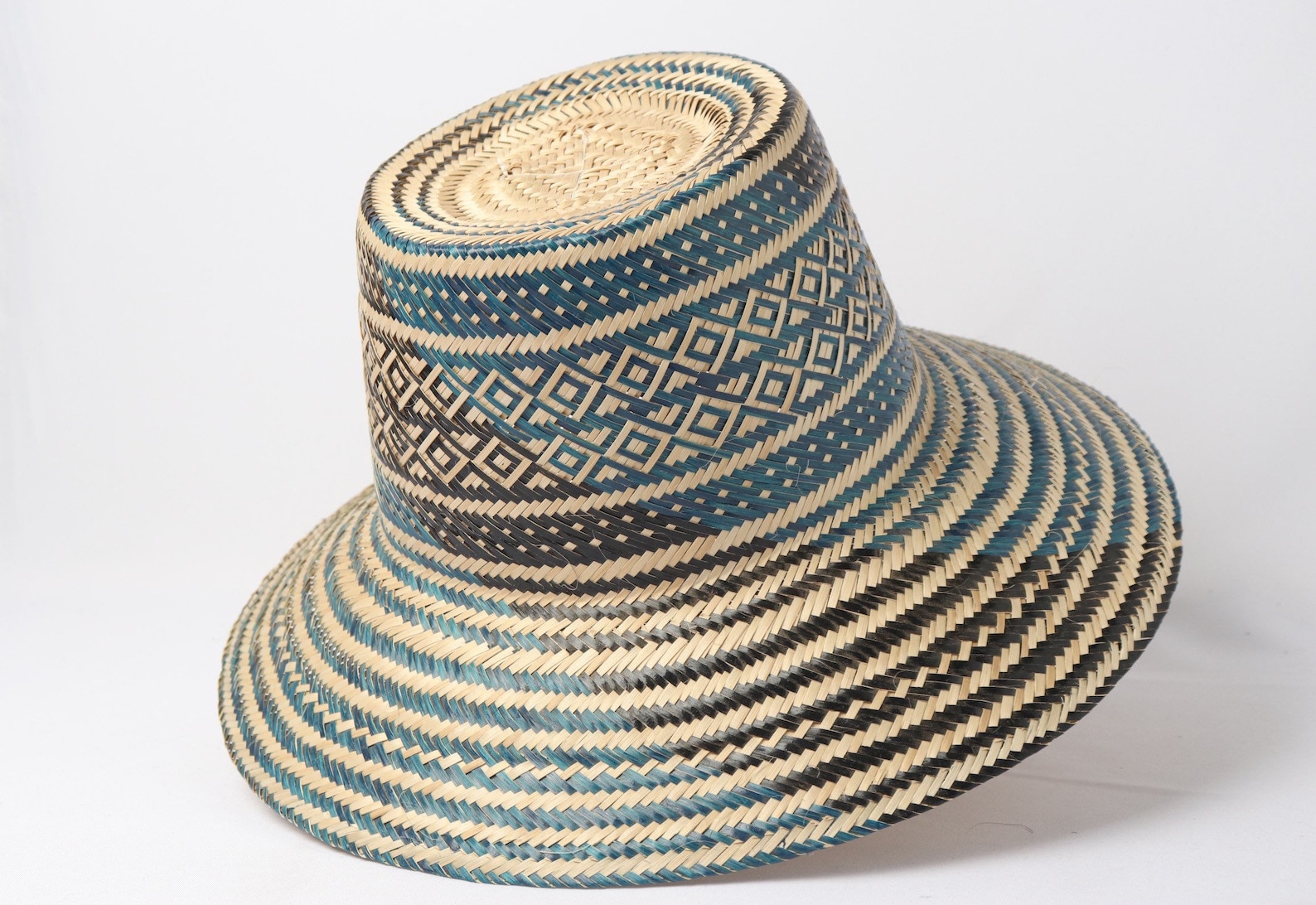 Men Straw Hat Black & Blue 100 Handwoven Wayuu hats All Etsy