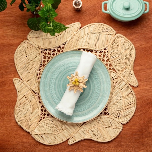 Set de Table Feuille d'Iraca/Raffia - 15po