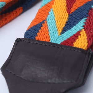 Colorfull Hand woven Removable Strap For Cameras / Clutches with Leather image 2