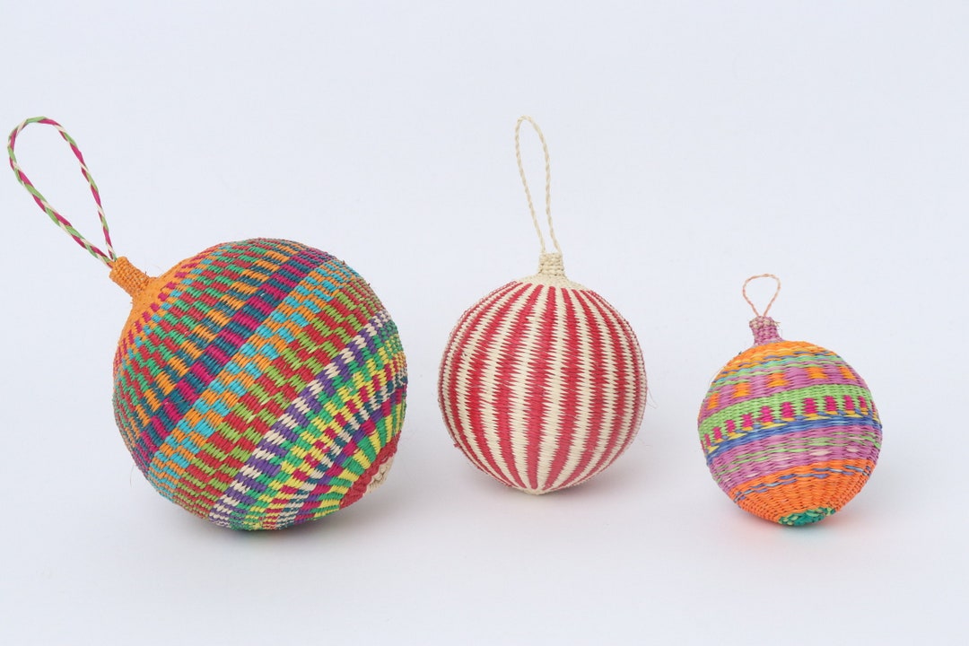 Handwoven Ornament Balls Raffia Medium , Large & Xlarge Etsy
